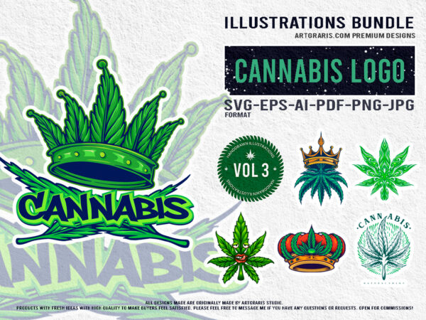 Cannabis logo artistic design concepts bundle