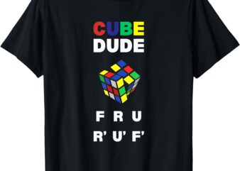 Cube Dude – Speed Cubing Spare Time Puzzle Algorithm Boys T-Shirt