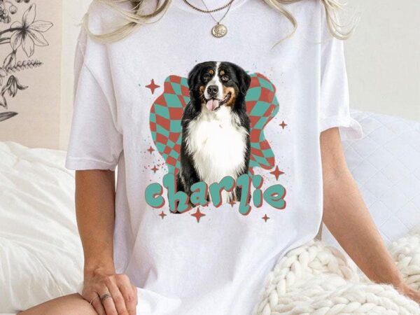 Custom vintage pet unisex t-shirt from pet photo, name custom dog shirt, personalized pet face and pet name sweatshirt