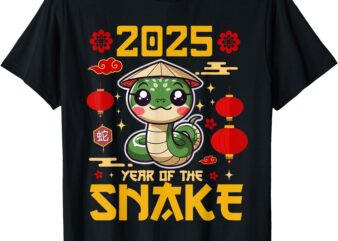 Cute 2025 Year Of The Snake Happy Chinese New Year For Kids T-Shirt