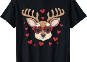 Cute Deer Heart Valentine’s Day Shirt for Couples and Hunter T-Shirt