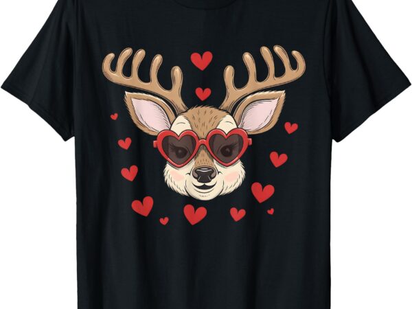 Cute deer heart valentine’s day shirt for couples and hunter t-shirt