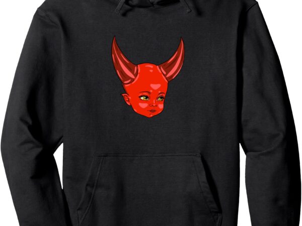 Cute devil baby witch goth punk grunge occult sweater pullover hoodie t shirt vector file