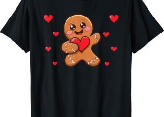 Cute Gingerbread Valentines Day Gingerbread Hearts T-Shirt