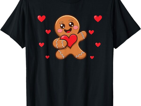 Cute gingerbread valentines day gingerbread hearts t-shirt