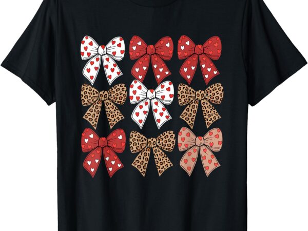 Cute leopard cheetah print coquette bows girl ribbon bow t-shirt