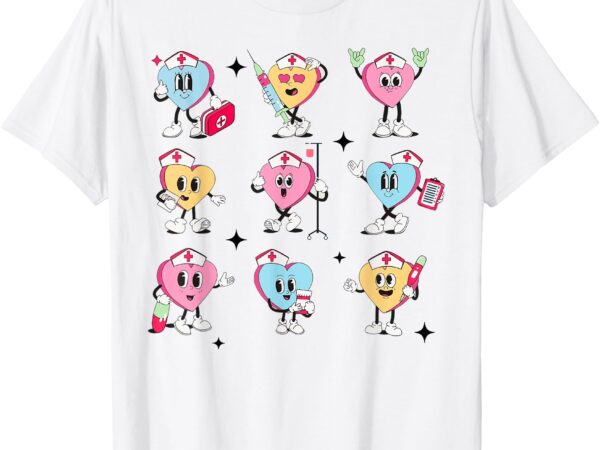 Cute nurse conversation hearts valentines day women men kid t-shirt