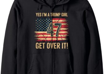 Cute Trump american Flag Women Girls girl for donald trump Zip Hoodie