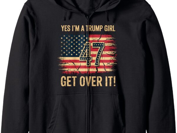 Cute trump american flag women girls girl for donald trump zip hoodie t shirt vector file