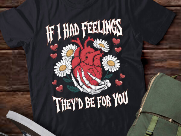 Da103-if i had feelings funny valentine skeleton heart t shirt vector illustration