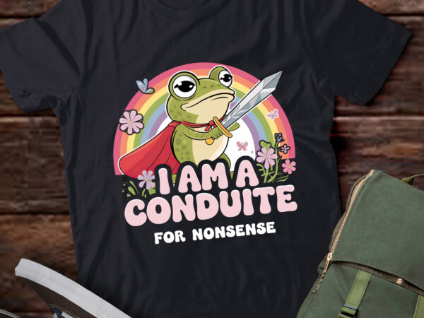 Da107-i am a conduit for nonsense – funny frog knight t shirt vector illustration