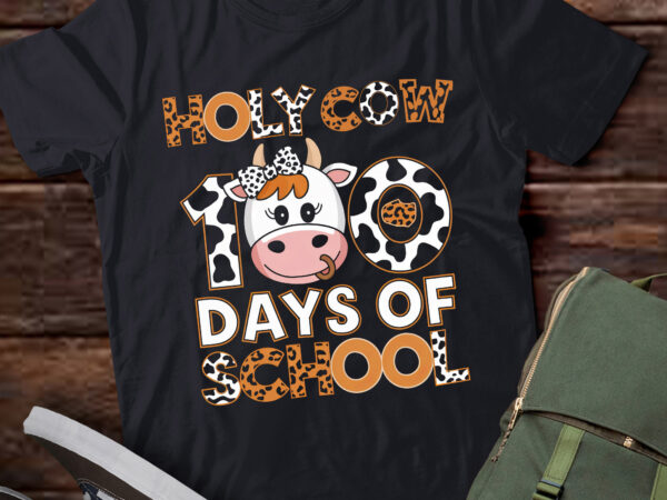 Da113-holy cow 100 days of school girls 100th day teacher t shirt vector illustration