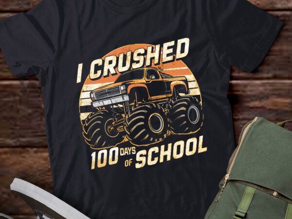 Da118-100 days of school monster truck 100th day of school boys t shirt vector illustration