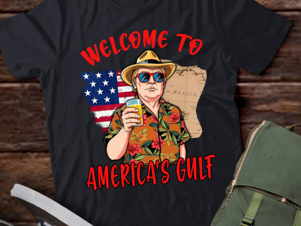 Da124-president trump welcome to america’s gulf mexico t shirt vector illustration