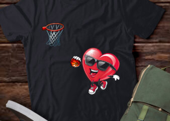 DA23-Funny Heart Dunking Basketball Valentines Day Love Sport