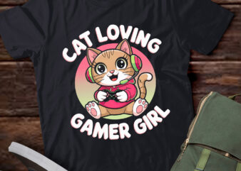 DA24-Cat Loving Gamer Girl Cute Gamer Cat Lover Video Game