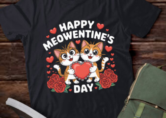 DA28-Happy Meowentine’s Day Roses Cat Lover Valentine’s Day