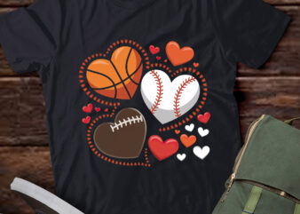 DA32-Heart Football Basketball Sport Valentines Day Lover