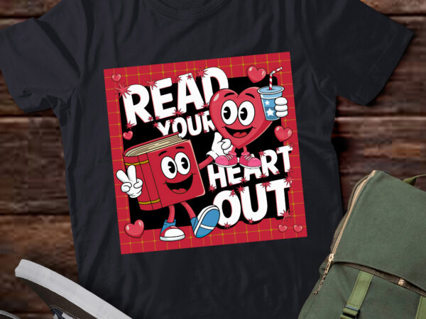 Da37-read your heart out valentine’s day teacher bookish t shirt vector illustration