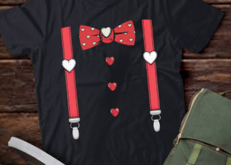 DA39-Red Hearts Tie Suspenders Valentines Day Costume