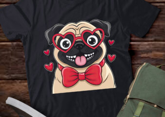 DA49-Funny Pug Heart Valentine’s Day Pug Love Cute Dog