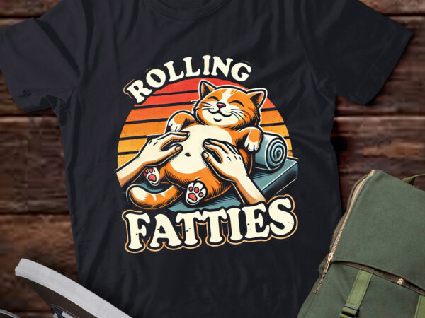 Da51-cat rolling fatties funny cute cat lover chill pet t shirt vector illustration