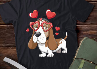 DA55 – Funny Basset Dog Heart Valentine’s Day Dog Lover