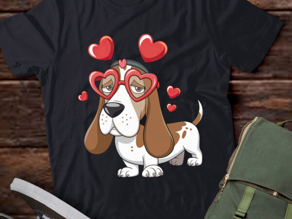 Da55 – funny basset dog heart valentine’s day dog lover t shirt vector illustration