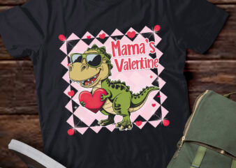 DA59 – Mama Is My Valentine Cute Heart Valentine’s Day t shirt vector illustration