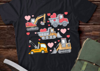 DA61-Valentines Day Toddler Construction Truck Hearts Happy t shirt vector illustration