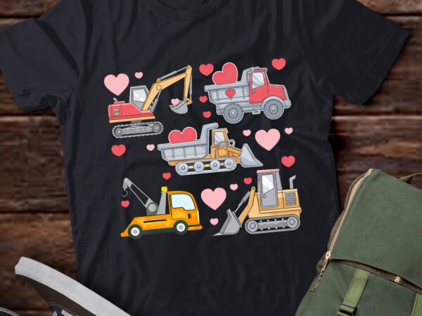 Da61-valentines day toddler construction truck hearts happy t shirt vector illustration