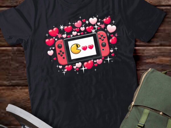 Da78-funny valentines day gamer gaming video game hearts t shirt vector illustration