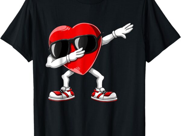 Dabbing heart funny valentines day boys girls kids t-shirt