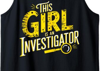 Detective Women Private Investigator Tank Top t shirt vector illustration