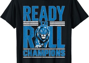 Detroit Ready To Roll Funny Lion Graphic T-Shirt