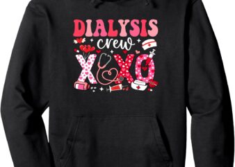 Dialysis Crew Nurse Valentines Day Leopard Dialysis Nurse Pullover Hoodie