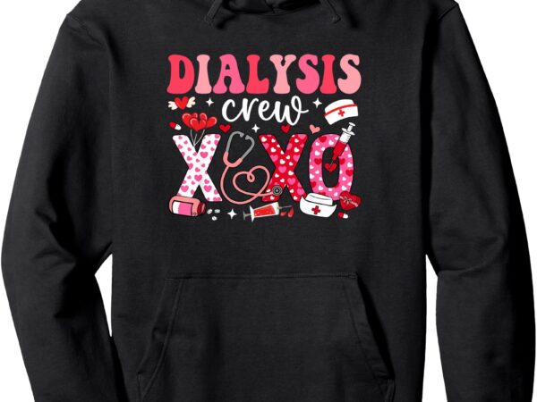 Dialysis crew nurse valentines day leopard dialysis nurse pullover hoodie t shirt vector illustration