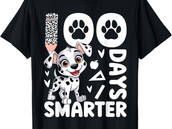 Dog 100 days smarter 100th day of school teachers kids 2025 t-shirt