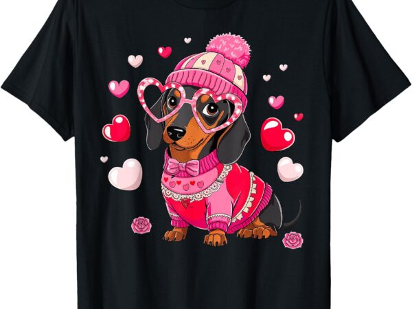 Dog valentine cute dachshund valentine’s day t-shirt