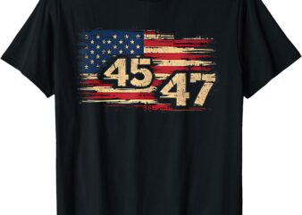 Donald Trump Inauguration Day 2025 47th President US Flag T-Shirt