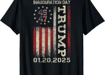 Donald Trump Inauguration Day 2025 47th USA Flag ON BACK T-Shirt