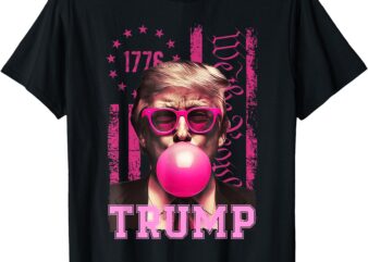 Donald Trump Shirt Funny Trump Bubble Gum Pink American Flag T-Shirt