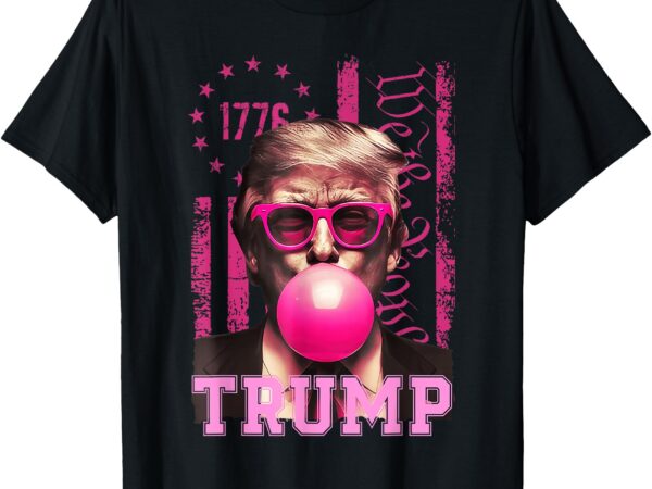 Donald trump shirt funny trump bubble gum pink american flag t-shirt