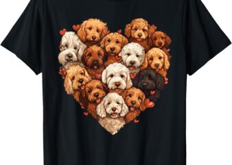 Doodle Heart-shaped Cute Goldendoodle Dog Lover Valentines T-Shirt