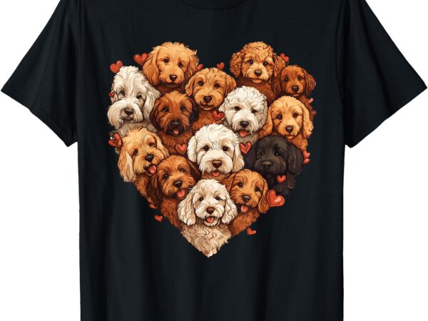 Doodle heart-shaped cute goldendoodle dog lover valentines t-shirt