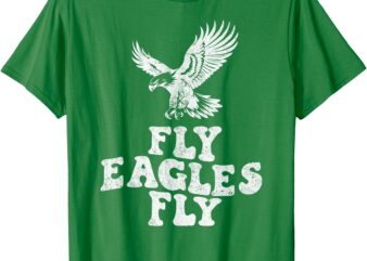 Eagles Fly Vintage Eagles Flying Bird Distressed Design Fun T-Shirt