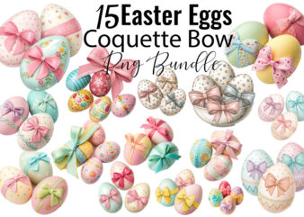 Easter Eggs Coquette Bow T-shirt Bundle Easter Eggs Coquette Bow PNG Bundle Zip