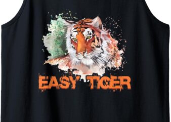 Easy Tiger Vintage Retro Animal Lover Cool Gift Tank Top