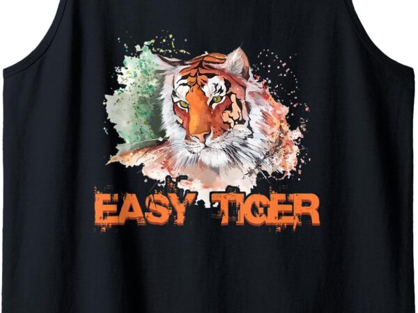 Easy tiger vintage retro animal lover cool gift tank top vector clipart