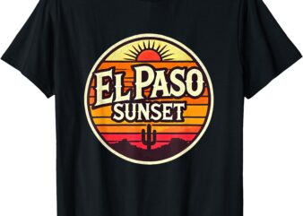 El Paso Sunset for Men Women or Kids Outdoor Workout Texas T-Shirt